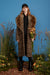 Plaid Grandpa Coat with Attached Hoodie - Camel Black
